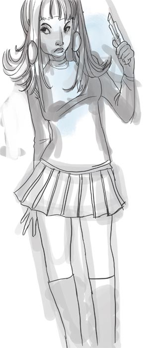 dixiechix fille au cutter