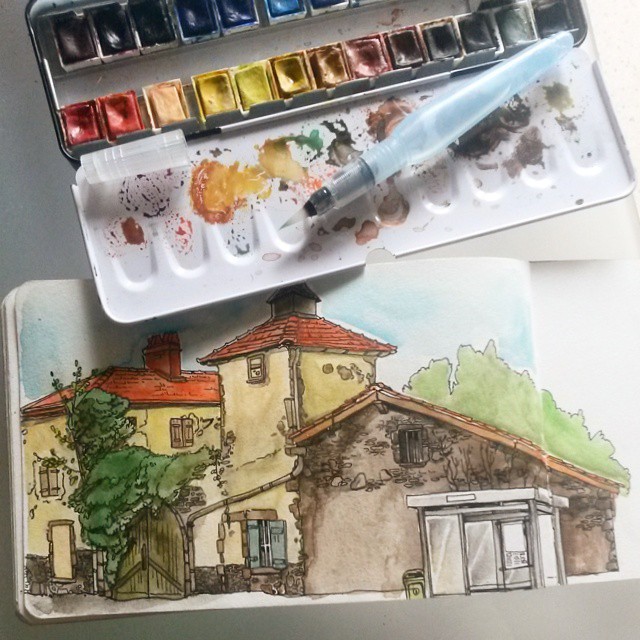 Croquis d’une maison abandonnée à Gerzat