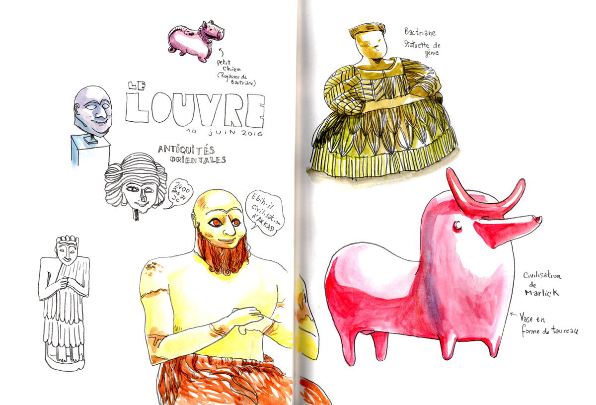 Carnet de croquis du Louvre, juin 2016